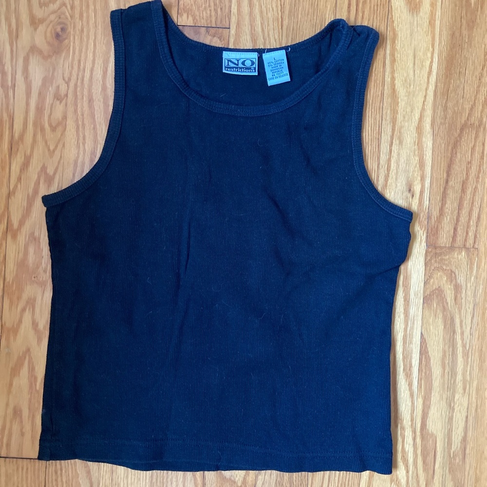 Black Ribbed Tank Top - Y2K Tank Top 🖤✨🖤✨